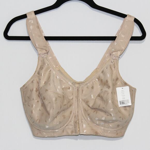 Elila Jacquard Front Hook Support Softcup #1515 in Sand Size 38DDD - Picture 2 of 4